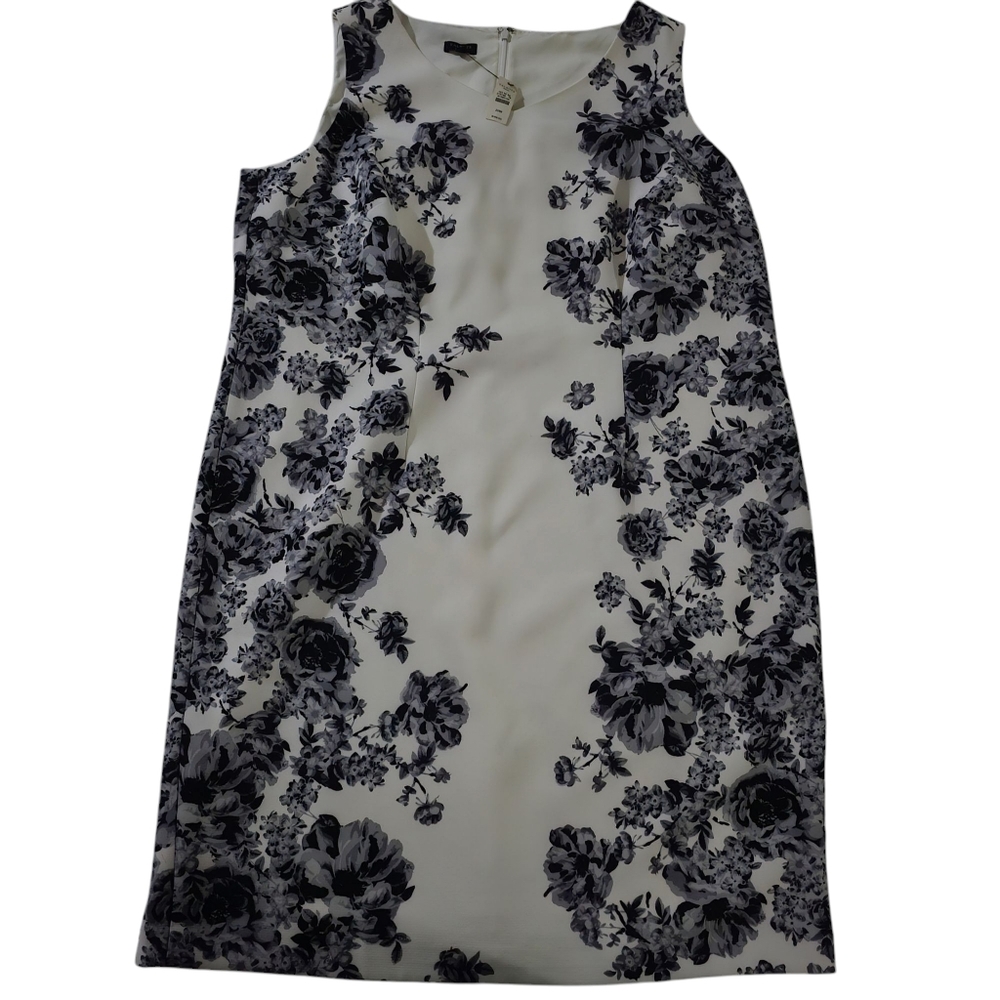 NWT Talbots Woman's Black &White Floral Sleeveless  Dress Size 20W